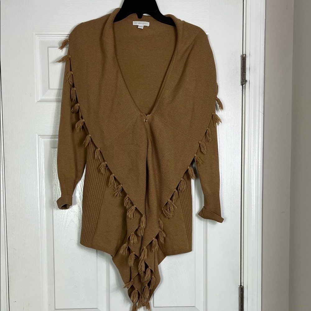 Boho Tassel Shawl Cardigan | Cozy Brown Open Front Sweater | Fall Layering Piece